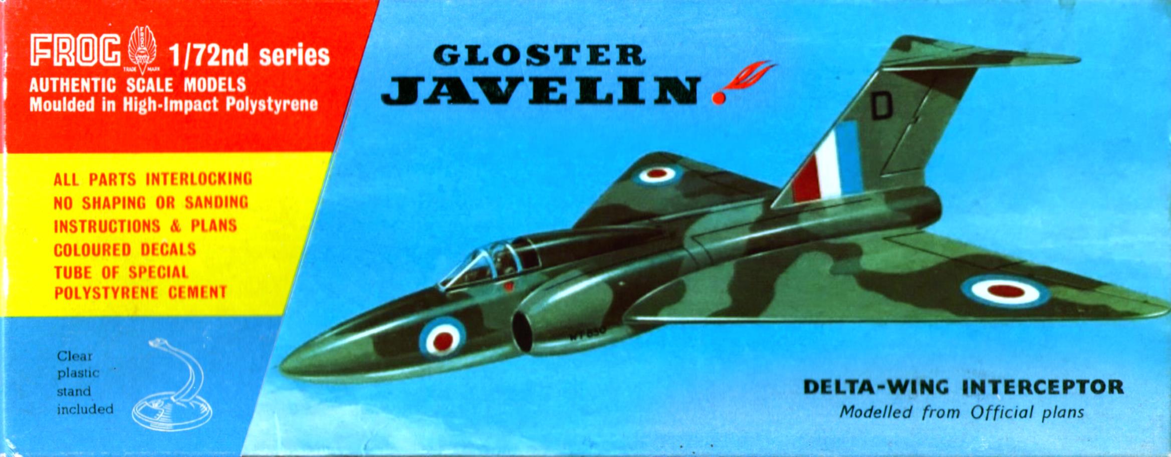 Коробка FROG 324P Gloster Javelin, IMA, 1956
